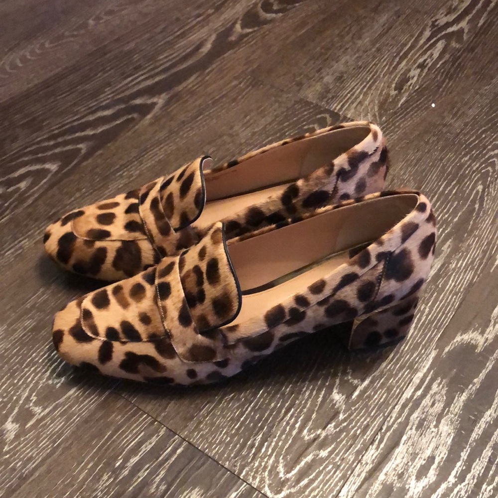 Cole Haan Leopard Print Low Heel Loafers - Brown Black Tan
